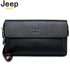 JEEP BULUO-유명 브랜드 남성 핸드백 데이 클러치 백, 럭셔리 전화 및 펜 고품질 유출 가죽 지갑 핸드백