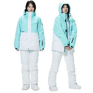 남녀공용 스노우 웨어 세트, 10k 방수 스키 슈트, 스노우보드 의류, 야외 의상, 겨울 재킷 및 바지, 30 가지 색상 매칭
