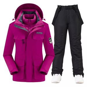 여성용 방풍 방수 스키 슈트, 두꺼운 스노우 팬츠 및 다운 재킷, 겨울 스키 의류 세트, 신상