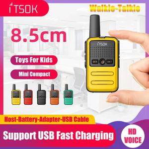 ITSOK-미니 장난감 1 ~ 5 Km UHF 선물 양방향 송수신기, 다채로운 동체 키즈 토키 워키 토키 라디오 테이블 PMR FRS Baofeng