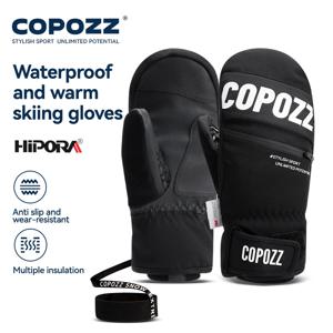 COPOZZ Thinsulate 두꺼운 성인 십대 전문 스노우보드 스키 장갑, 방풍 겨울 따뜻한 보온 눈 장갑, 설상차 장갑, 3M