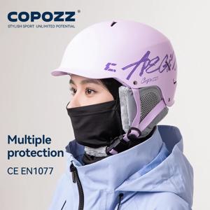 COPOZZ 인증 스키 헬멧, 남편 일체형 성형 스노우보드 헬멧, 마그네틱 버클 오토바이 스노우, 성인 남성 여성