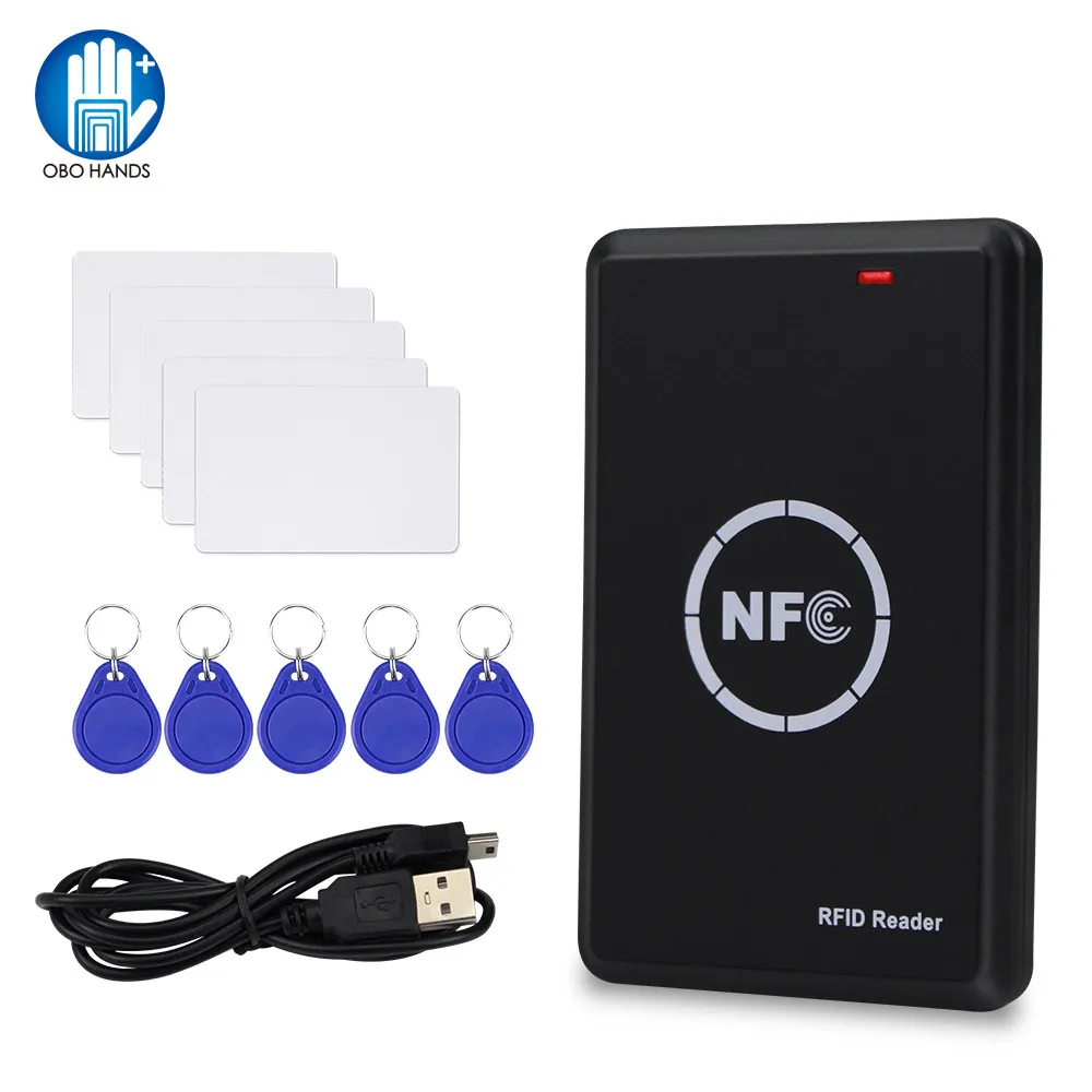 RFID 복사기 125KHz 열쇠 NFC 스마트 카드 리더 라이터, 13.56MHz 암호화 프로그래머, USB UID T5577 EM4305 카드 태그