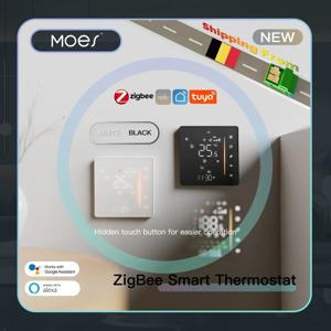 MOES Zigbee 온도 조절기, 물/전기 바닥 난방 가스 보일러 습도, 실내 온도 컨트롤러, Tuya Alex 5A16A 작동