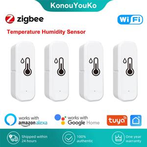 Tuya Zigbee 와이파이 스마트 온도 습도 센서, 습도계 온도계 감지기, 알렉사 구글 홈용 스마트 라이프 앱 제어