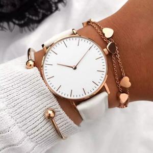 럭셔리 패션 여성 가죽 시계, 숙녀용 심플 쿼츠 팔찌 손목 시계, 여성용 시계, Zegarek Damski 2021 Reloj