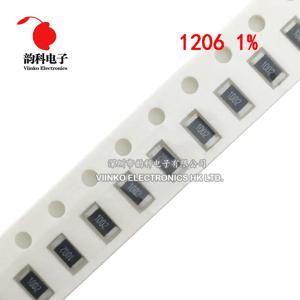 1% 1206 SMD 저항기, 0R ~ 10M, 1/4W 0 0.1 1, 10 100 150 220, 330 ohm 1K 2.2K 4.7K 10K 100K 1R 10R 100R 150R 220R 330R 1, 100 개 M