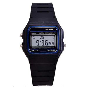 여성용 럭셔리 TOP 브랜드 시계, 하라주쿠 실리콘 WR F91W LED 전자 방수 다기능 사각형 디지털 시계