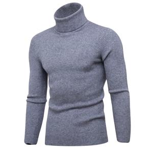 남성용 캐주얼 터틀넥 스웨터, 단색 니트 슬림핏 풀오버, 긴팔 니트웨어, 따뜻한 니트 풀오버, 가을 겨울