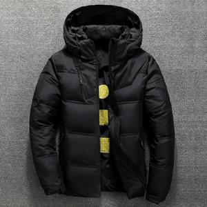 새로운 화이트 덕 다운 재킷 남성 겨울 따뜻한 단색 후드 다운 코트 두꺼운 오리 파카, 남성 고품질 겨울 야외 코트