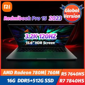 샤오미 레드미북 노트북 프로 15 2023, AMD 라이젠 R7-7840HS/R5-7640HS CPU, 3.2K, 120Hz, 15.6 인치, 16G DDR5 + 512G SSD 노트북 컴퓨터, 신제품