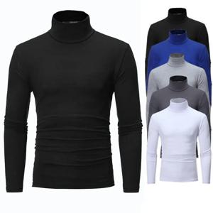 남성용 슬림핏 니트 하이넥 풀오버, 터틀넥 스웨터 상의, 새로운 패션 베이스 티셔츠