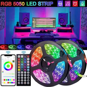 USB LED 스트립 조명, RGB 5050 LED 조명, 블루투스 앱 제어, 유연한 LED 램프 리본, 방 장식, TV 백라이트 다이오드 테이프