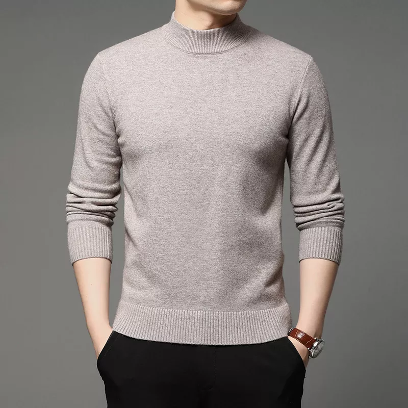 2022 가을 겨울 신제품 남성 터틀넥 풀오버 스웨터, 패션, 단색, 두껍고 따뜻한 보터밍 셔츠, 남성 브랜드 의류