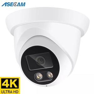 4K 8MP IP CCTV 카메라 오디오 야외 POE H.265 Onvif 광각 2.8mm AI 컬러 야간 투시경 홈 ASECAM