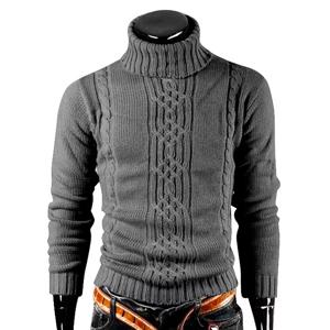 남성용 따뜻한 긴팔 터틀넥 스웨터, 레트로 니트 스웨터, 풀오버 스웨터, 가을 및 겨울