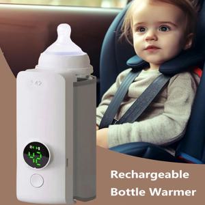 충전식 보틀 워머, 6 단계 조절 온도 디스플레이, 모유 수유 액세서리, 휴대용 아기 젖병 히터