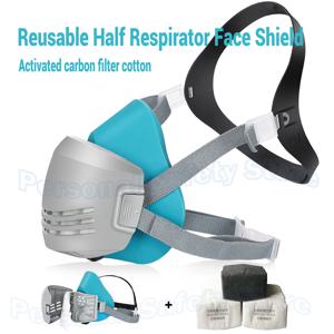 재사용 가능한 방진 마스크, 하프 페이스 실드, 안개 방지, 안전 가스 마스크, 1201 탄소 필터 코튼