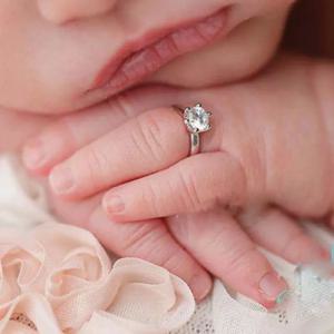 신생아 사진 소품 가짜 다이아몬드 반지 아기 촬영 사진 쥬얼리