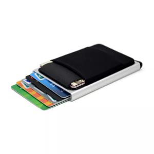 YUECIMIE-슬림 알루미늄 지갑, 탄력 있는 백 파우치, ID 신용 카드 홀더, 미니 RFID 지갑, 자동 팝업 은행 카드 케이스