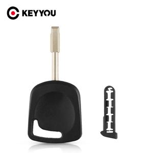 KEYYOU 트랜스폰더 키 칩 포브 블랭크 언컷 블레이드 키 쉘, 포드 포커스 몬데오 카 에스코트 피에스타 퓨전 연결 칩 없음