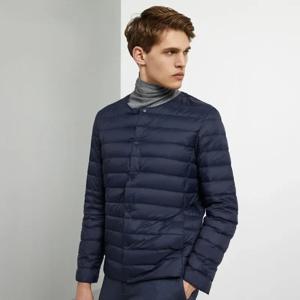 남성용 라이너 덕 다운 재킷, O-넥 가변 V-넥 2023, 따뜻한 칼라 없는 초경량 퀼트 푸퍼 코트, 겨울 신상
