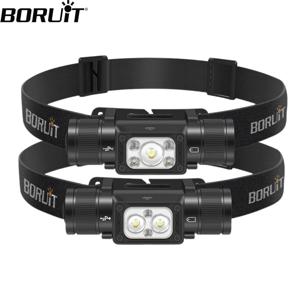 BORUiT C 타입 충전식 LED 헤드램프, 강력한 헤드라이트, 방수 캠핑 낚시 헤드 토치, 비상 랜턴, HP340, HP350