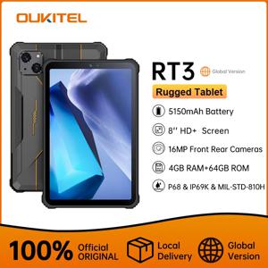 Oukitel RT3 미니 견고한 태블릿, 8 인치 HD, 5150 mAh, 4GB, 64GB, 안드로이드 12, Mtk Helio P22, 16MP 카메라 패드