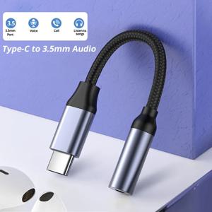 USB 유형 C ~ 3.5mm 이어폰 잭 디지털 오디오 어댑터 변환기, 삼성 샤오미 레드미 포코 픽셀 LG 3 5mm 오디오 Aux 케이블