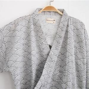 남성용 일본 클래식 목욕 가운 잠옷, 유카타 기모노 가운, 코튼 잠옷, 피부 친화적 로브, 루즈 캐주얼 홈웨어 잠옷