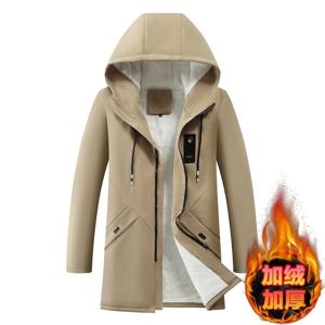 남성용 캐주얼 루즈한 롱 트렌치 코트, 두꺼운 플리스, 따뜻한 대형 코튼 재킷, M-6XL, 2023 가을 및 겨울, 신상 패션