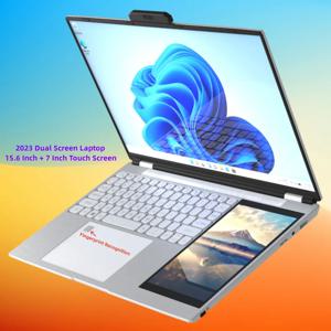 인텔 N95 듀얼 스크린 노트북, 15.6 인치 2K LCD + 7 인치 IPS 터치 스크린 PC, 휴대용 게이밍 노트북, 12 세대, 신제품