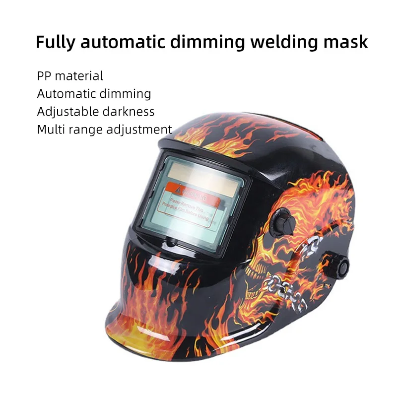 태양 자동 컬러 머리 착용 용접 헬멧, 고온 저항 보호 용접 마스크 모자, 1PC