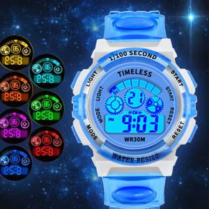 어린이 전자 시계, 야광 다이얼, 방수 다기능 알람 시계, 소년 소녀용 LED 디지털 손목 시계