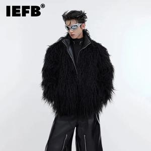 IEFB 남성용 가짜 모피 가죽 재킷, 세이블 방지 모피 두꺼운 코트, 패션 남성 면 의류 트렌드, 신상 9C3054, 가을 겨울