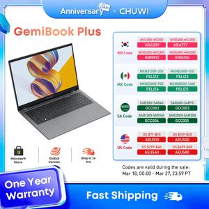 CHUWI GemiBook Plus 노트북, 인텔 알더 레이크 N100, 15.6 인치 FHD 1920x1080 와이파이 6, 윈도우 11 노트북, 16GB LPDDR5, 512GB SSD