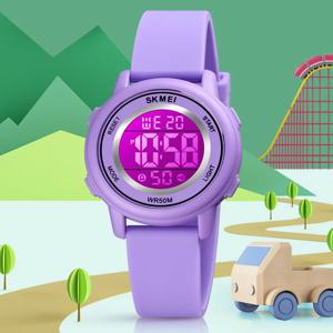 SKMEI 1721 다채로운 LED 어린이 디지털 손목시계, 방수 알람, 어린이 시계, 소년 소녀 스포츠 키즈 시계