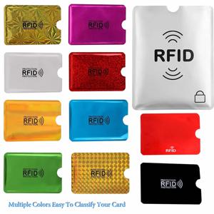 안티 스캔 카드 슬리브 신용 NFC RFID 카드 보호기, 안티 마그네틱 알루미늄 호일, 휴대용 은행 카드 홀더, 10 개