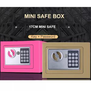 소형 가정용 미니 스틸 디지털 금고, 머니 뱅크 안전 보안 상자, 열쇠가 있는 현금 보석 또는 문서 보관