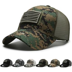 남성용 미국 국기 위장 야구 모자, 야외 통기성 전술 등산 피크 모자, 조절 가능한 세련된 카스케트