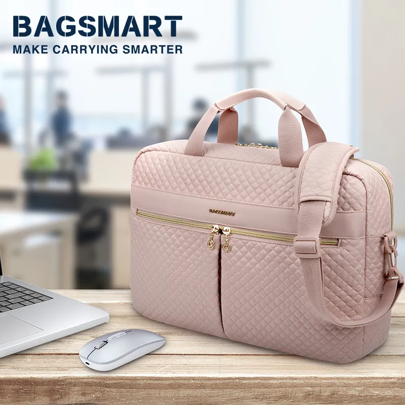 BAGSMART 여성용 노트북 가방, 컴퓨터 핸드백 서류 가방, 작업 가방, 맥북 에어 프로 13 15, 15.6 17.3 인치