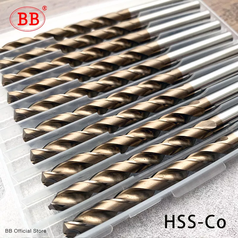 BB 코발트 트위스트 드릴 비트 M35 EX HSSCO HSSE 금속 알루미늄 구리 스테인레스 스틸 목재 구멍 도구 티타늄 1mm-13mm 세트 5/10Pcs