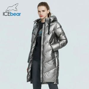 ICEbear 여성용 후드 재킷, 캐쥬얼, 슬림, 길고 따뜻한 코튼 코트, 브랜드 숙녀 파카, GWD20302D, 겨울 패션, 2023 신상