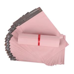 폴리 패키지 포장 플라스틱 자체 접착 우편 익스프레스 백 봉투, 우편 봉투, 우편 파우치, 핑크 택배 우편함, 50 개