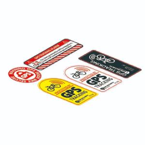 오토바이 비닐 경고 스티커, 도난 방지 데칼, 자전거 스쿠터 자동차, GPS 추적 경보 스티커, 반사 스티커, 10cm