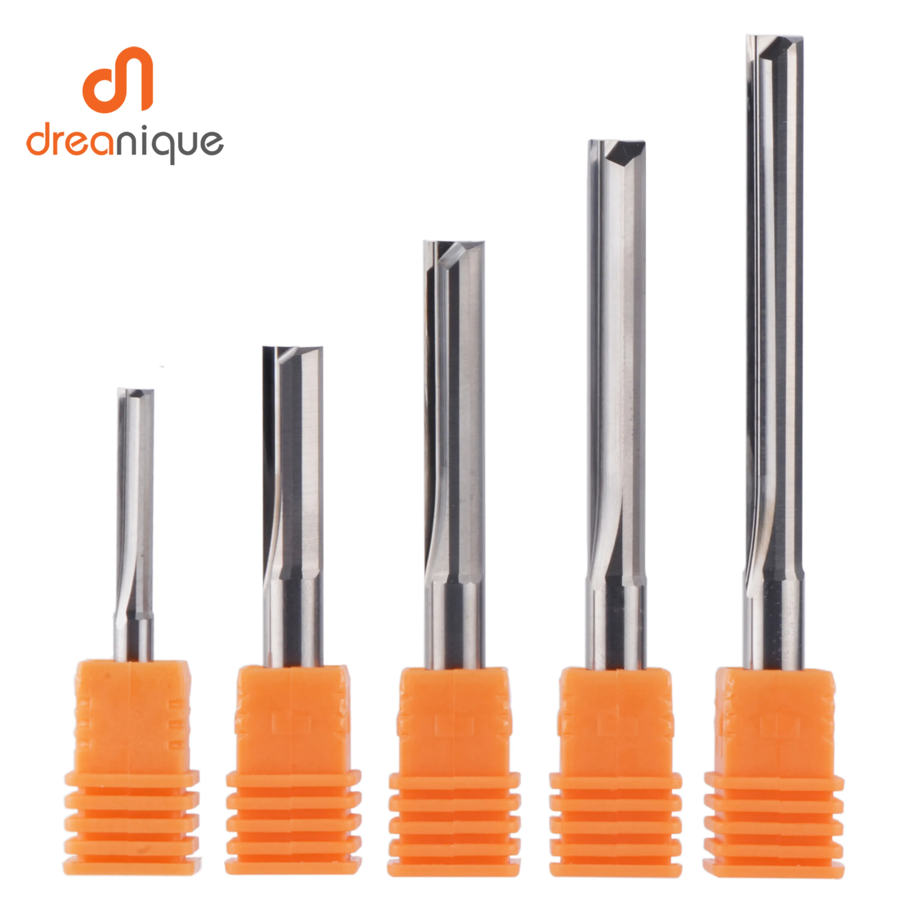 Dreanique 텅스텐 카바이드 엔드 밀 CNC 밀링 도구, 조각 비트, 스트레이트 슬롯 밀링 커터, 3.175 4 6 8mm 생크 2 플루트, 1 개