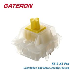 게이밍 기계식 키보드용 Gateron Milky Pro 스위치, KS-3 X1 5 핀 선형 윤활 스위치, 옐로우 레드