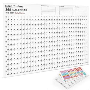 달력 벽 2024 새해 일일 일정 플래너 시트 종이 365 일 계획, 연간 행잉 계획, 주간 의제 패드, 12 개월