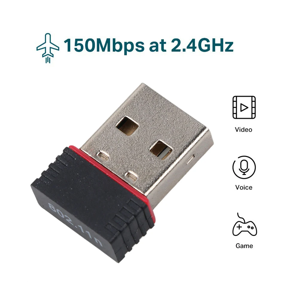 미니 와이파이 무선 USB 어댑터, 고속 USB 2.0 네트워크 카드, 150Mbps, 802.11 n/g/b, 맥북 PC 데스크탑 노트북용