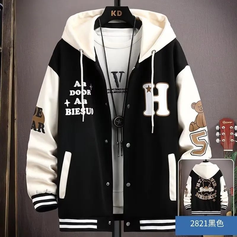 남성용 후드 포켓 카고 재킷, 용수철 가을 일본 패션, 루즈 남성 코트, 후드 야구 저지, 신제품